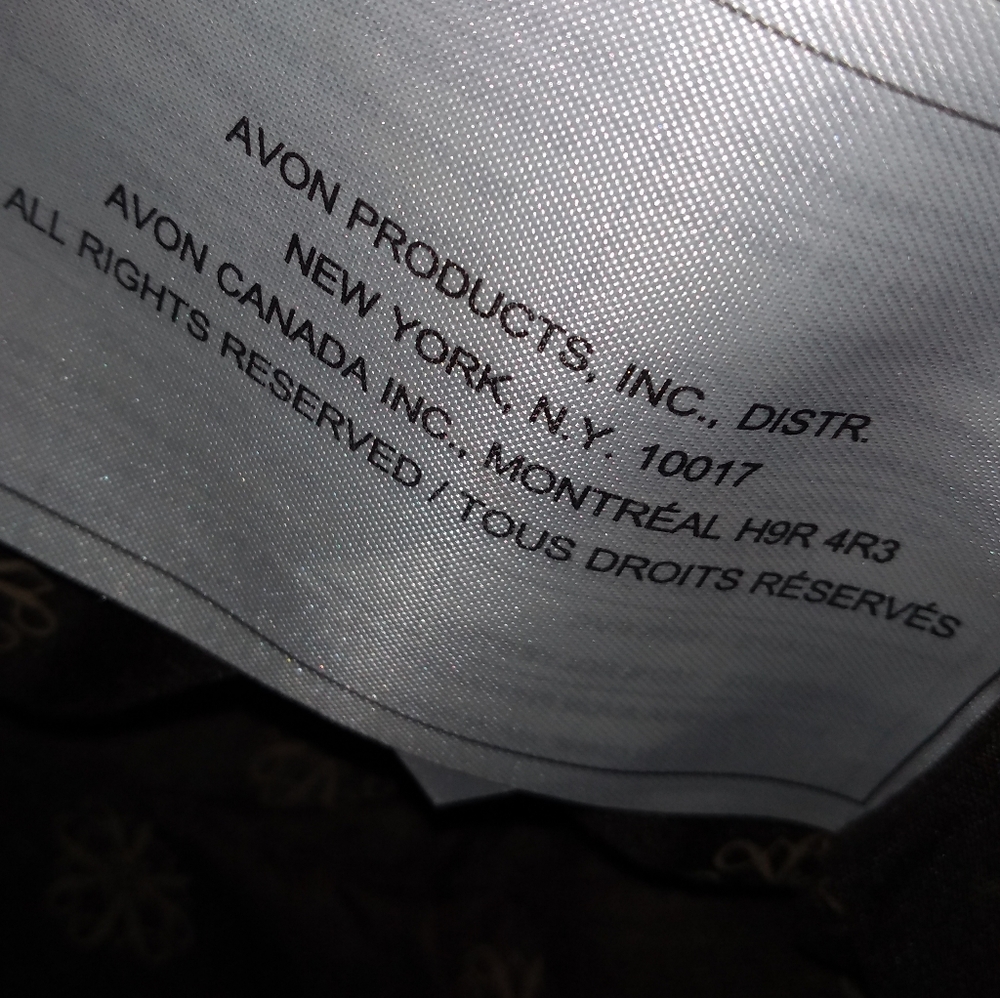 Avon Signature Collection Brown & White Satchel Purse, 2 Handles, Flower… - Picture 10 of 12